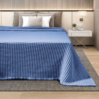 Κουβέρτα Πικέ 220X240 Waffle Blue