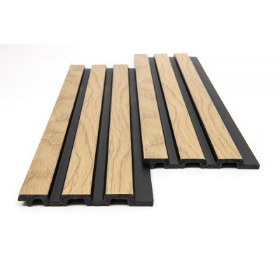 PS Panel με 3D Πηχάκια F4 Piano 12/122/2900mm Nat.Oak/Black