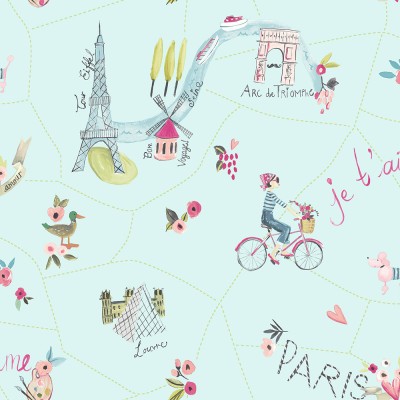 Ταπετσαρία τοίχου Imagine Fun Paris with Love Duck Egg 696104 