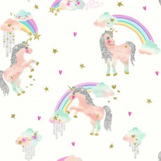 Wallpaper Imagine Fun Rainbow Unicorn White 696109 