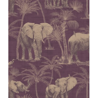Ταπετσαρία τοίχου Journeys Elephant Grove Aubergine 610701