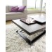 Τραπέζι σαλονιού Punto Partially covered by hide leather chromed steel 70-140X120X22-78