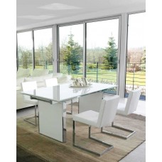 Table Sun Shining painted glass top and extensions 170-252x90x77 