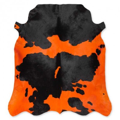 Cow Skin Dyed Orange-Black