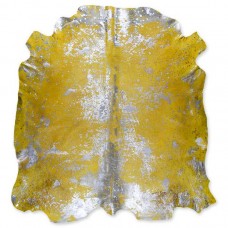 Cow Skin Metallic Yellow Acid Silver