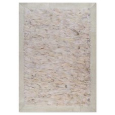 Fur Fox Handmade Carpet White with Leather Border