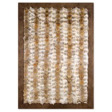 Fur Fox Handmade Carpet Design H200 Beige-White with Leather Border