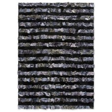 Fur Handmade Carpet Toscana Mouton Stripes Grey-Black