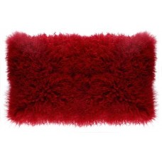Fur Handmade Carpet Mongolian Red