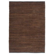 Handmade Leather Kelim Carpet Dark Brown