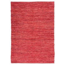 Handmade Leather Kelim Carpet Red
