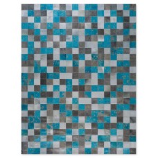 Skin Acid 10 Grey/Turquoise Handmade Leather Carpet