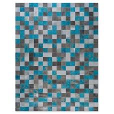 Δερμάτινο Χειροποίητο Χαλί Skin Acid 10 Grey/Turquoise