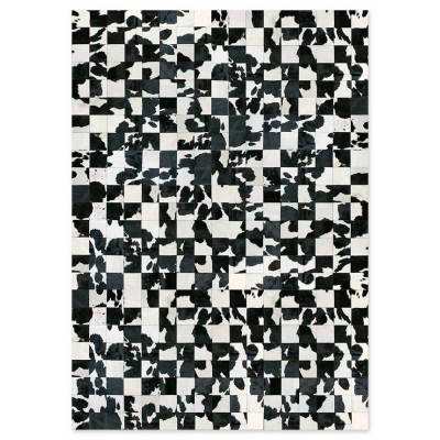 Skin 10 Natural Black-White Handmade Leather Carpet