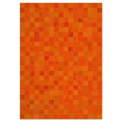 Skin 10 Orange Handmade Leather Carpet