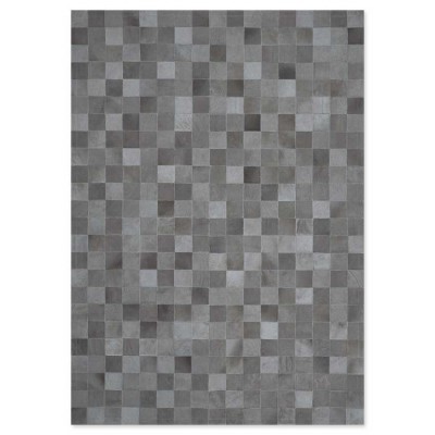 Skin 10 Light Grey Handmade Leather Carpet