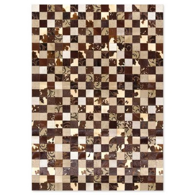 Skin 10 Multy Beige-Brown Handmade Leather Carpet