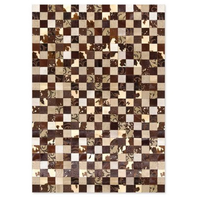 Δερμάτινο Χειροποίητο Χαλί Skin 10 Multy Beige-Brown - Επιθυμητής Διάστασης