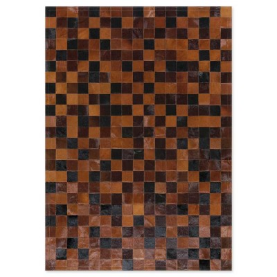 Skin 10 Multy Brown-Black Handmade Leather Carpet