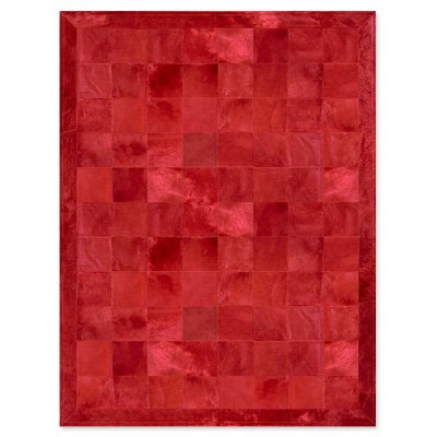 Skin 20 Red Handmade Leather Carpet