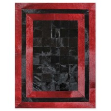 Skin SR.2 Black-Red Handmade Leather Carpet