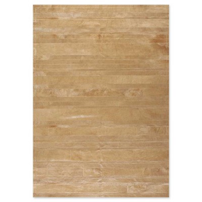 Δερμάτινο Χειροποίητο Χαλί Skin Stripes Beige