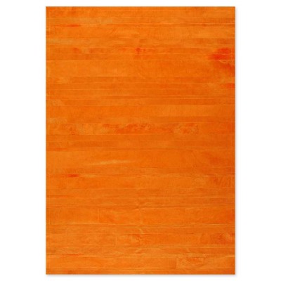 Δερμάτινο Χειροποίητο Χαλί Skin Stripes Orange - Επιθυμητής Διάστασης