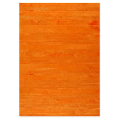 Δερμάτινο Χειροποίητο Χαλί Skin Stripes Orange