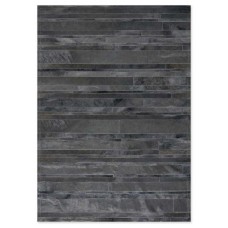 Δερμάτινο Χειροποίητο Χαλί Skin Stripes Dark Grey