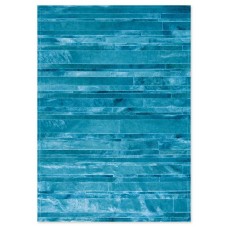 Skin Stripes Turquoise Handmade Leather Carpet