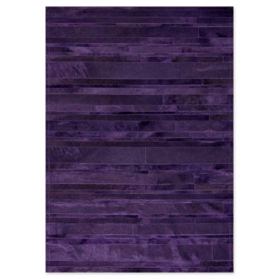 Δερμάτινο Χειροποίητο Χαλί Skin Stripes Violet