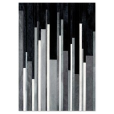 Skin Stripes City Black-Grey-White Handmade Leather Carpet
