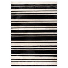 Skin Stripes Black-White Handmade Leather Carpet