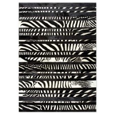 Δερμάτινο Χειροποίητο Χαλί Skin Stripes Black-Zebra