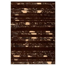 Skin Stripes Acid Brown-Bronze Handmade Leather Carpet