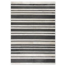 Skin Stripes Grey-White Handmade Leather Carpet