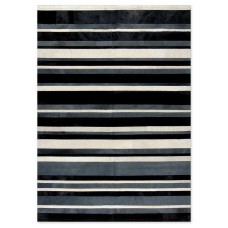 Skin Stripes Black-Grey-White Handmade Leather Carpet