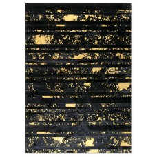 Skin Stripes Acid Black-Gold Handmade Leather Carpet