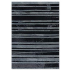 Skin Stripes Black-Grey Handmade Leather Carpet