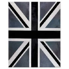 Skin UK Flag Black-Grey-White Handmade Leather Carpet